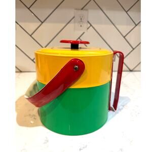 Vintage collectible Georges Briard Memphis-style ice bucket colorful mid century